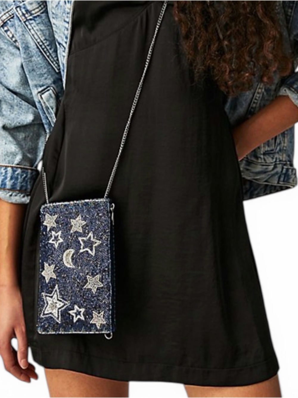 Mary Frances Beaded Crossbody Phone Bag Celestial Star Mini Bag Like New